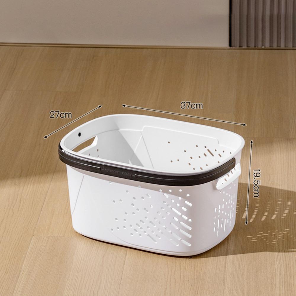 Large Capacity Dirty Clothes Basket with Handle Portable Bathroom Laundry Basket Hollow Storage Box Multifunction
