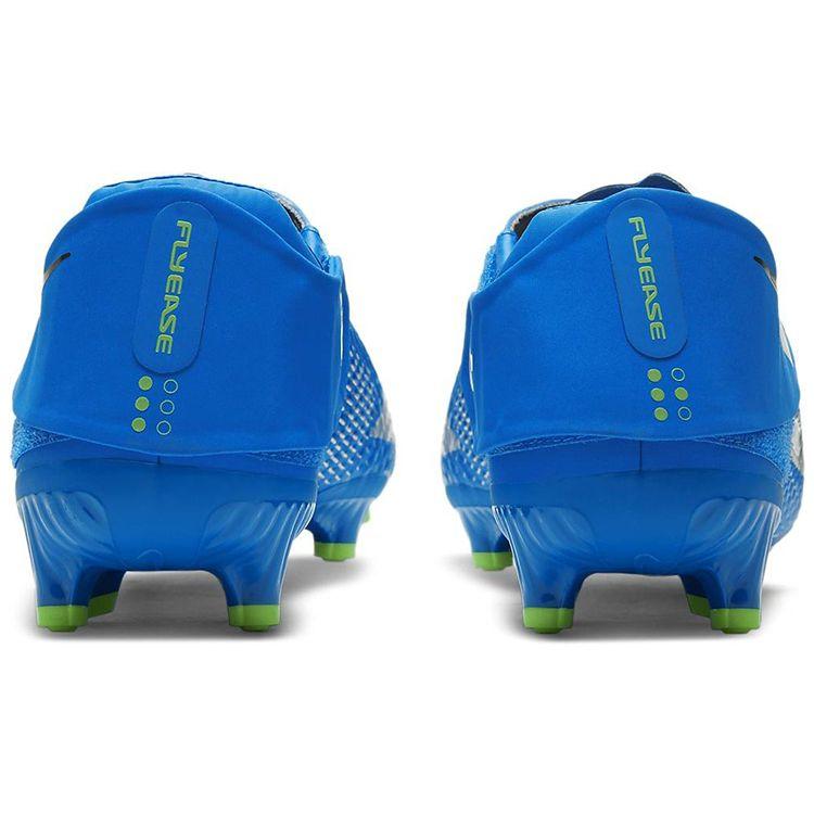 Nike Phantom GT Academy FlyEase Round Toe Lace-Up MG (Rubber Short Studs) Slip-Resistant Durable Soccer Shoes Men Sneaker Blue Silver DA2835-403