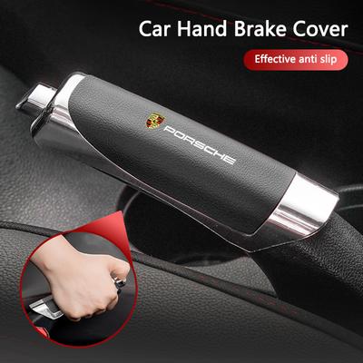 Capa de Freio de Mão de Carro de Alta Qualidade Capa Protetora para Manopla de Freio de Mão Para Porsche Cayenne Panamera Macan 911 718 Taycan Boxster Cayman 918