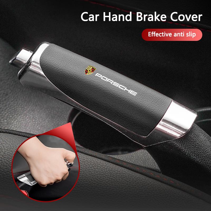 Funda de Cuero para Freno de Mano de Coche Protector de Agarre del Freno de Mano Estuche Para Porsche Cayenne Panamera Macan 911 718 Taycan Boxster Cayman 918
