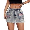 European & American Retro Street-Style Distressed Denim Skirt for Women