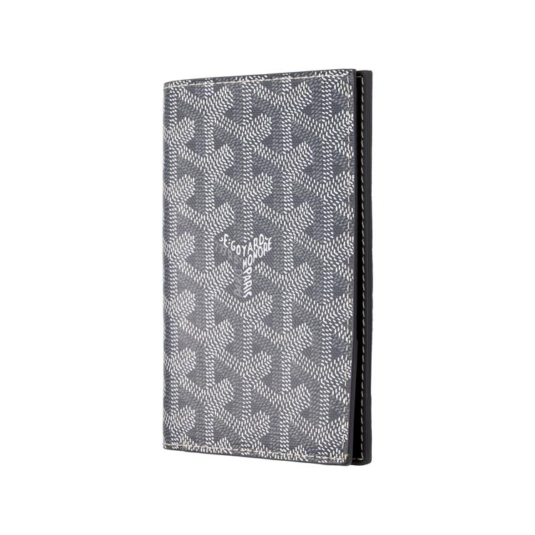 Goyard Grenelle Monogrammed Flap Pocket Canvas And Calfskin Card Holder Passport Holder Unisex Accessories Gray GRENELPMLTY-51CL51X
