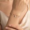 Multi Zirconia Satellite Chain Bracelet for Women, 18K Gold Plated Stainless Steel Wristlet, Waterproof Party Jewelry