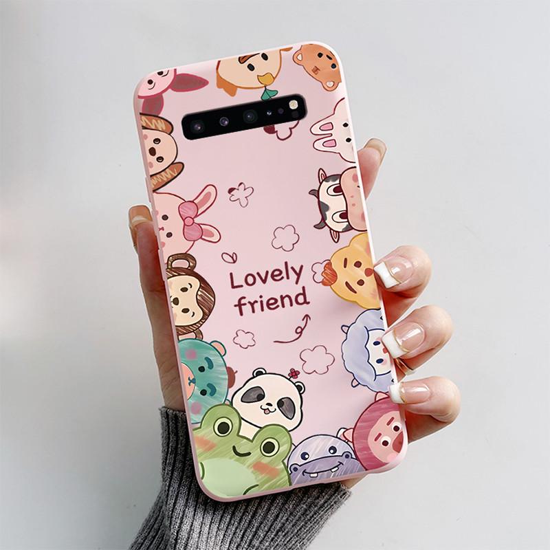 For Samsung S10 5G Case Cute Cartoon Soft Silicone Matte Slim Protective Phone Cover For Samsung Galaxy S10 5G G977N Case Coque