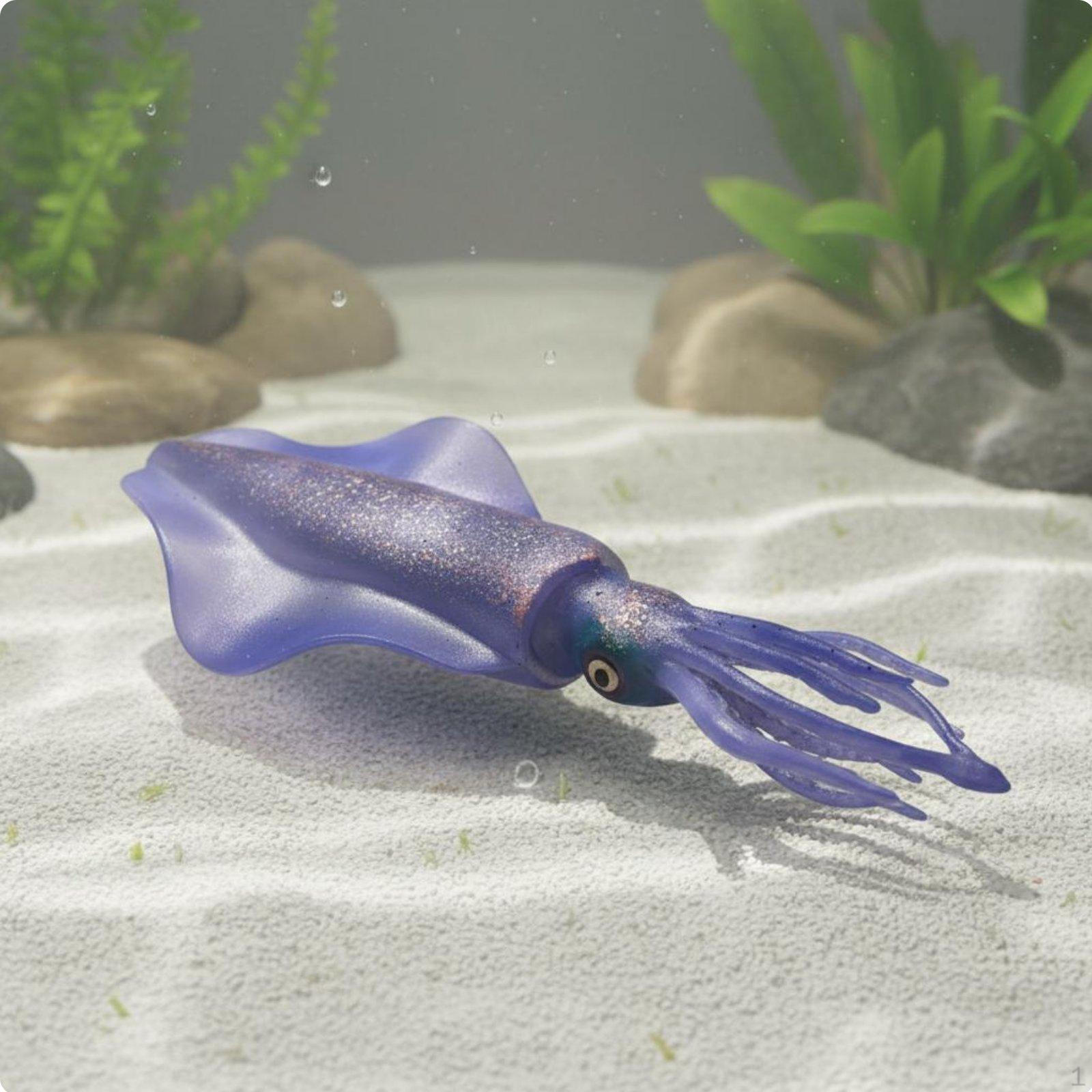 Realistic Crustacean Model Highly Detailed ThreeMark Sea Creature Toy Educational Aquarium Animal Blue Squid