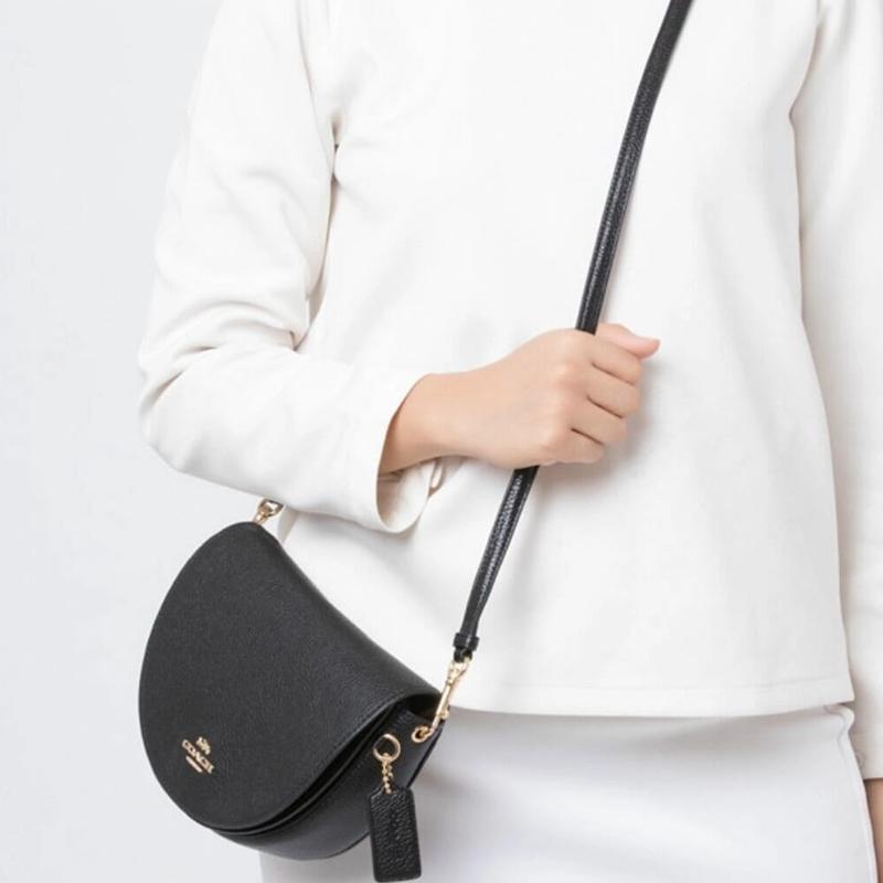 Coach Ellen Flap Bag Leather Shoulder Crossbody Bag Women bags Black C1432-IMBLK