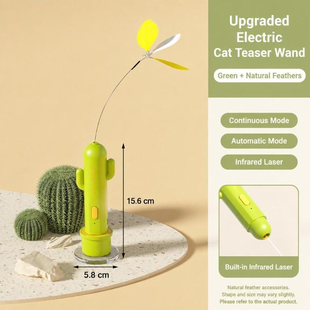 Suction Cup Cat Teaser Toy 360 Rotation Electric Cat Rod Interactive Cat Toy Home Furniture