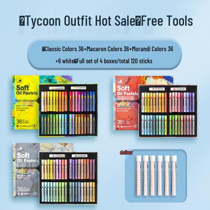 Gaole Super Soft Oil Pastels - Full Set (24/48 Colors), Classic Macaron for Kids, DIY Heavy Color Sticks