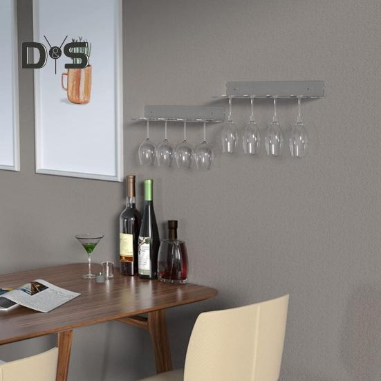 2 szt. ścienny uchwyt na kieliszki do wina akrylowy stojak na kieliszki w kształcie litery L kryształowy przezroczysty akryl łatwy montaż domowa kuchnia restauracja bar organizer