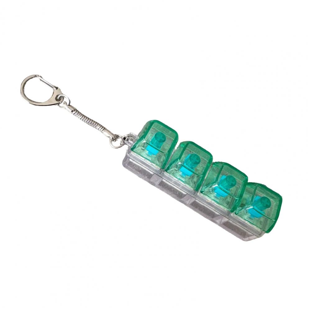 4-Keys Fidget Keyboard Toy Transparent Cap Keyboard Finger Clicker Keychain Decompression Button Sensory Toy