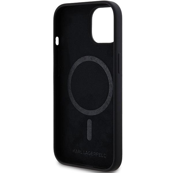 Karl Lagerfeld Klhmp15Sschpplk Iphone 15 / 14 / 13 6.1 Czarny/Black Hardcase Silicone Choupette Head Magsafe