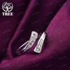 Hot 100% 925 Sterling Silver Crystal Ring For Women Adjustable Size Fashion Party Engagement Wedding Luxury Jewelry Holiday Gift