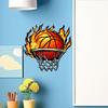 Flame Basketball Wall Sticker - PVC for Kids' Room or Study
