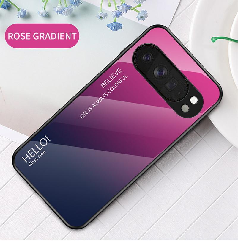 Gradient Tempered Glass Protect Case for Google Pixel10 Pro XL Pixel 10 Pro 10 9a 9 Pro 8A 8 Pro 7A 7 Pro 6A 6 Pro Glossy Cover