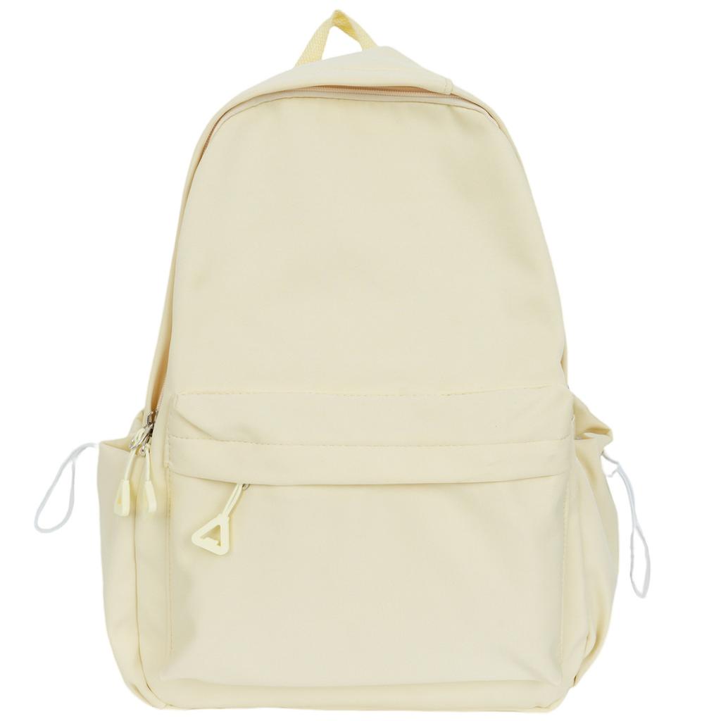 Simple Backpack Female Versatile Solid Color Casual Backpack Simple Large Capacity Junior High School Student Schoolbag