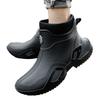 New Rain Shoes Short Tube Men's Adult Waterproof Shoes Women's Rain Boots Non-slip and Wear-resistant Rubber Shoes Fleece Warm Fashion Water Boots