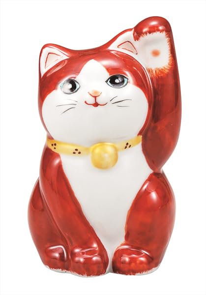 

Кутани иватая 3 с золотыми акцентами на красном Но. Манэки-нэко (манящий кот) фон, K9-1532