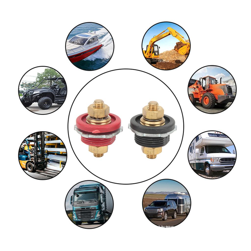 Battery Terminal Stud 3/8in Thru Panel Battery Terminal Connector Anti Aging Easy   Resistant for Yachts