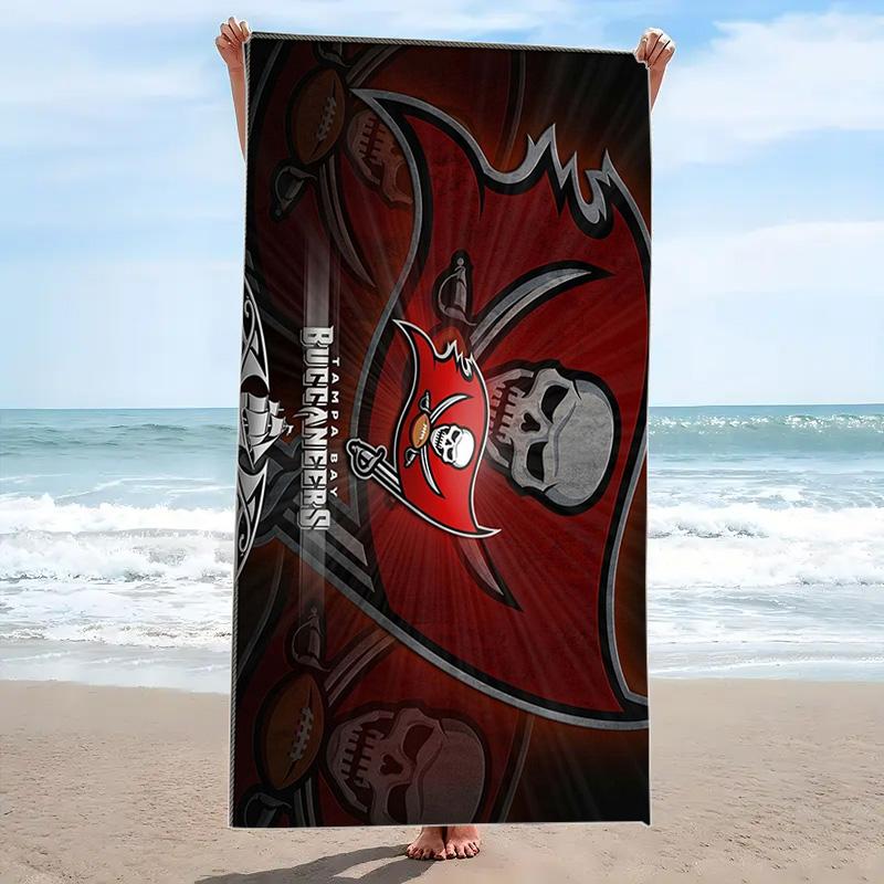 Tampa Bay Buccaneers Print Beach Towel, Large Soft Quick Dry Towel for Beach Camping Swimming