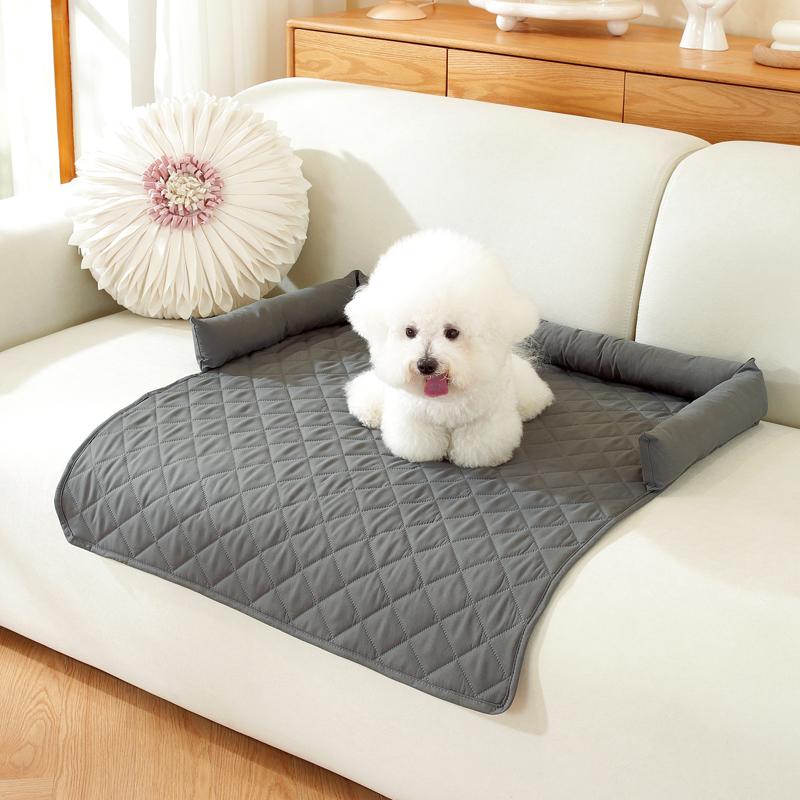 Dog Bed Blanket Dog Mat Sofa Couch Cover Pet Pad with Neck Pillow Washable Calming Nest for Travel Home