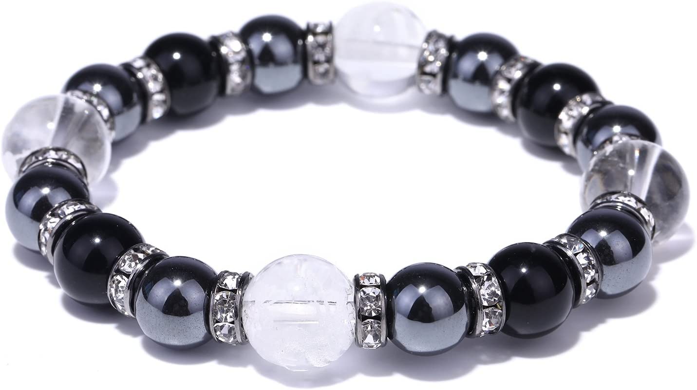 

Natural Stone Bracelet Power Stone Four Gods Hematite Birthstone Blue White Genbu [Kyojudo] Men s Dragon, Tiger, Suzaku, (Morion, 18cm)