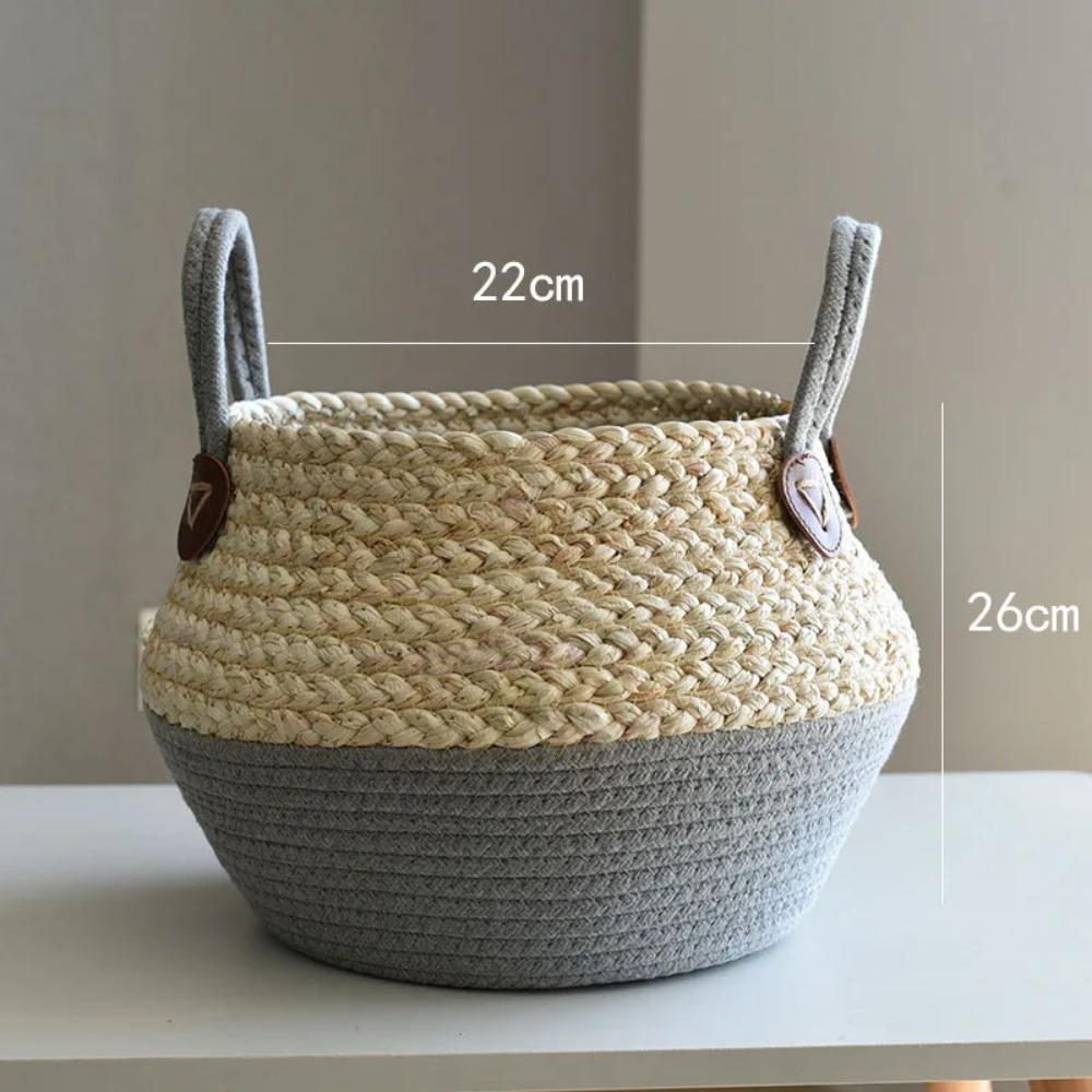 Bamboo Seagrass Storage Baskets Wicker Basket Plant Nordic Style Garden Flower Pot Laundry Basket Container Toy Holders