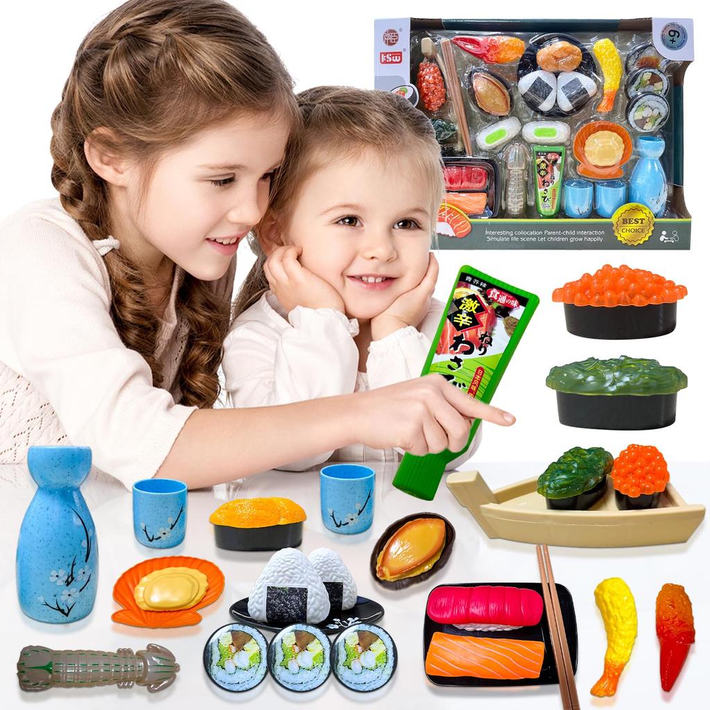 FUSHUI Play House Set Kitchen Toy Toy Sushi Special Sushi Set Educational Toy Play House Hamburger Kitchen Cook Real Ingredients Pretend Play Play