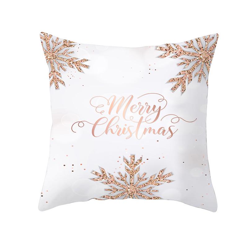 Peach Skin Snowflake Cushion Cover Christmas New Sofa Pillow Cover Home Pillow Cover Home