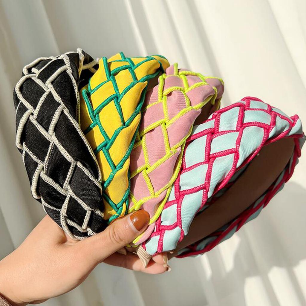 PROLY New Fashion Women Headband Wide Side Braided Hairband Individuality Hand-woven Headwear Girls Hair Accessories