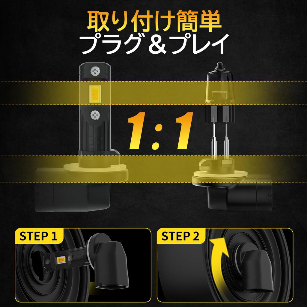 AILEO 881 LED Fog Light, Car Bulb, Compatible with Vehicle Inspection, 6000 LM, Luminous