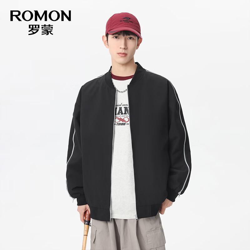 Romon Unisex Loose Fit Casual Baseball Jacket