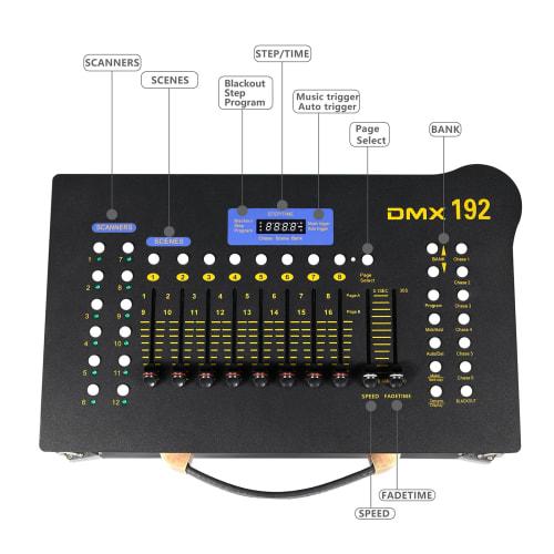 Daconovo Portable DMX 192 Controller Console for Stage Party Bar Lighting Show