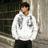 Herren Trendiges Bedrucktes Reißverschluss-Sweatshirt, Weiche Punk-Stil Fleece Kapuzenjacke mit Reißverschluss, Lässiger und Vielseitiger Cardigan