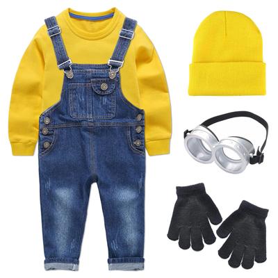Moerstar Costume Set for Includes Knit and Perfect for and Cute and Perfect for and Winter 5-Piece Kids, Overalls, Sweatshirt, Goggles, Hat, Gloves.