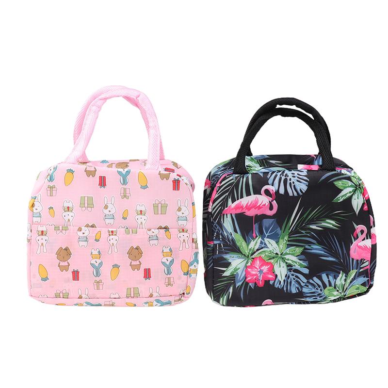 Lunch Bag Handle Insulation Cooler Bag For Women Kid Cartoon Animals Lunch Box Picnic Travel Portable Food Storage Thermal Bag