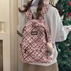 Schoolbag backpack 1011 new high-value retro plaid star student schoolbag large-capacity travel backpack