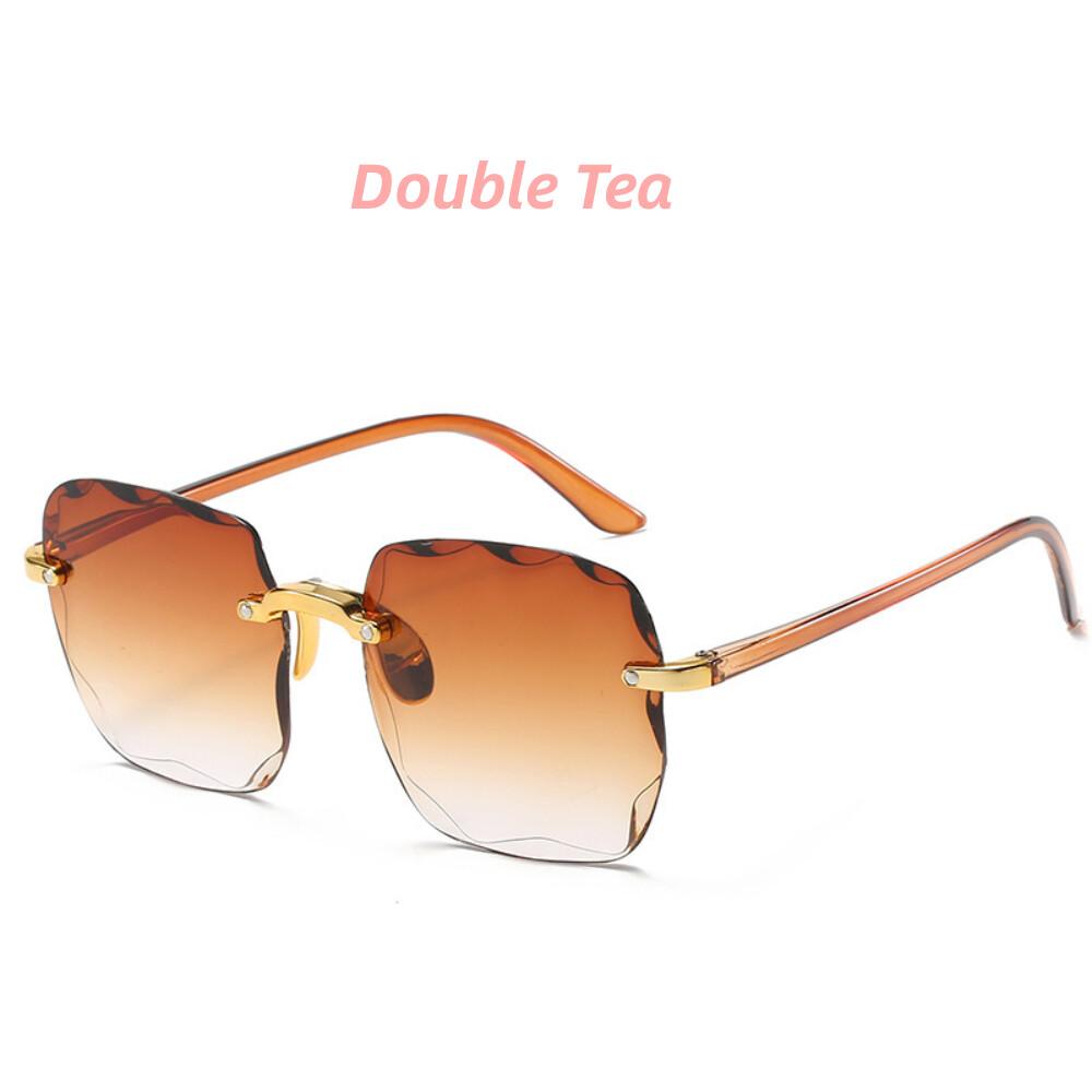New Vintage Square Sunglasses Woman Classic Retro Gradient Mirror Frameless Sun Glasses