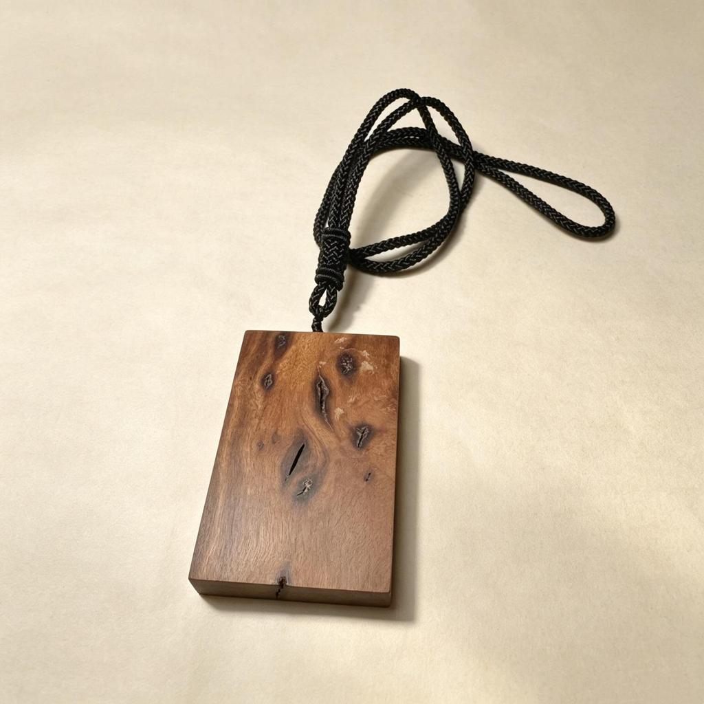 Men's Thunder Mark Jujube Wood Prayer Beads Bracelet with Wind Fire Wheel Pendant