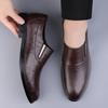 Solid Color Genuine Leather Shoes for Men New Designer Men Business Dress Shoes British Casual Loafers Man Oxford Shoes
