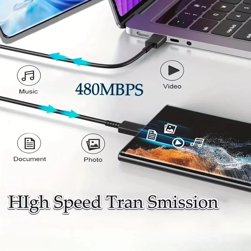 Chargeur Super Rapide PD 45W 5A pour Samsung S21 S22 S23 S24 Plus Note20 Ultra A34 A53 A54 A55 A71 A73 Câble de Charge Rapide USB-C 2m