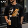 Funny Cat Tattoo T-Shirt Comfort Colors Graphic Tee Tiger Stripe Cats Shirt