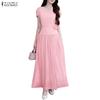 ZANZEA Women CasuaL V-Neck Summer Short Sleeve Dress