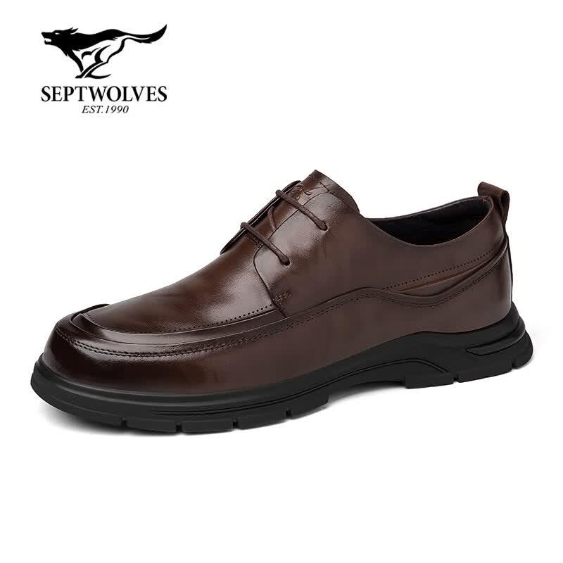 Qipilong Men's Genuine Leather Height-Increasing Casual Shoes