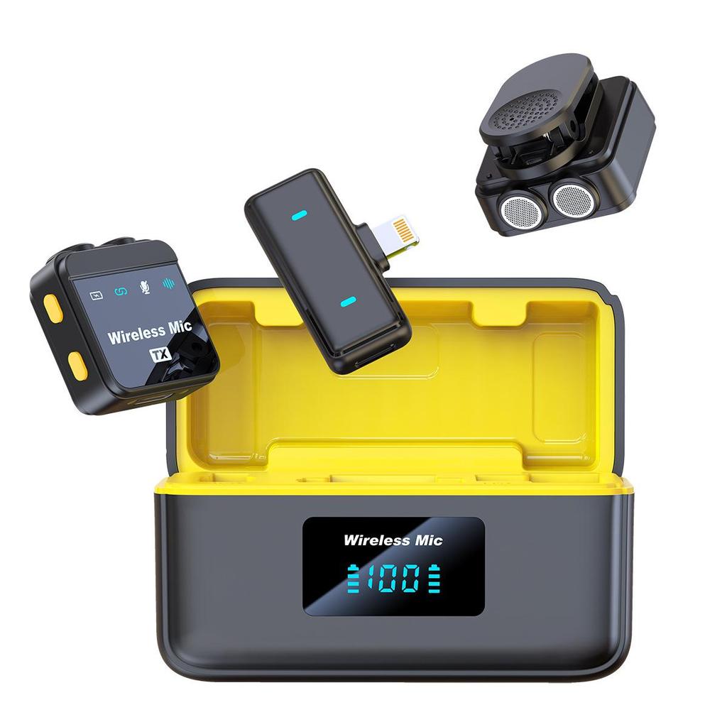 Magnetic Wireless Lavalier Mic with Noise Reduction for Live Streaming & Long-Distance Sound Pickup