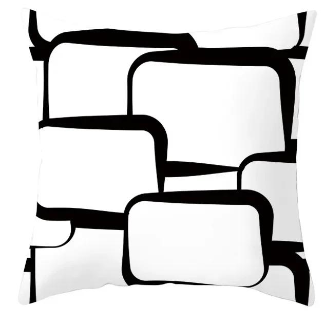 45*45cm Black and White Cushion Cover Waist Pillowcase Nordic Geometric Throw Pillow Sofa Bedroom Pillowslip Car Home Decor