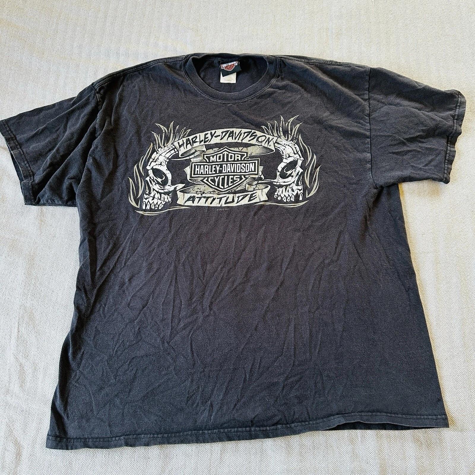 Harley Davidson T shirt Size XL Black New Orleans Biker Motorcycle Faded Outlaw 3XL