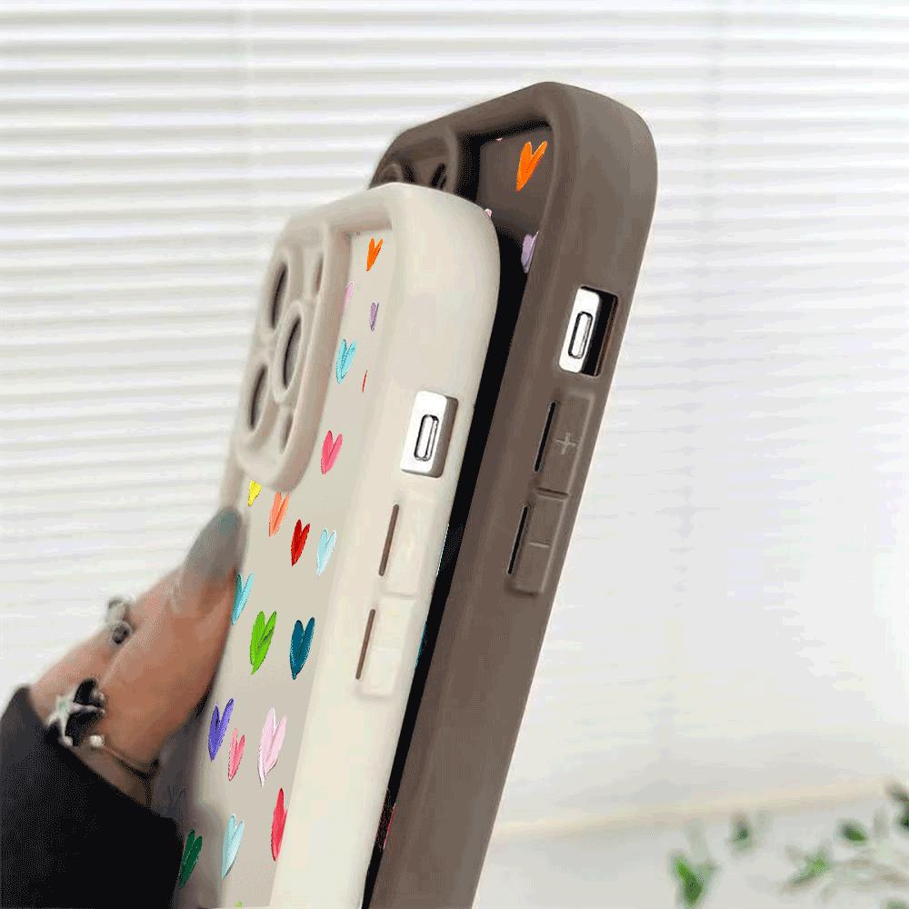 Colorful Paint Heart Pattern Shockproof Phone Case for Xiaomi Redmi Note 14 13 12 11 10 9 8 7 Pro Anti-Slip Soft TPU Cover