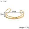 CARLIDANA Chunky Bangle Gold Plated Irregular Jewelry Geometric Stainless Steel Open Cuff Bangle Tarnish Free Waterproof Jewelry