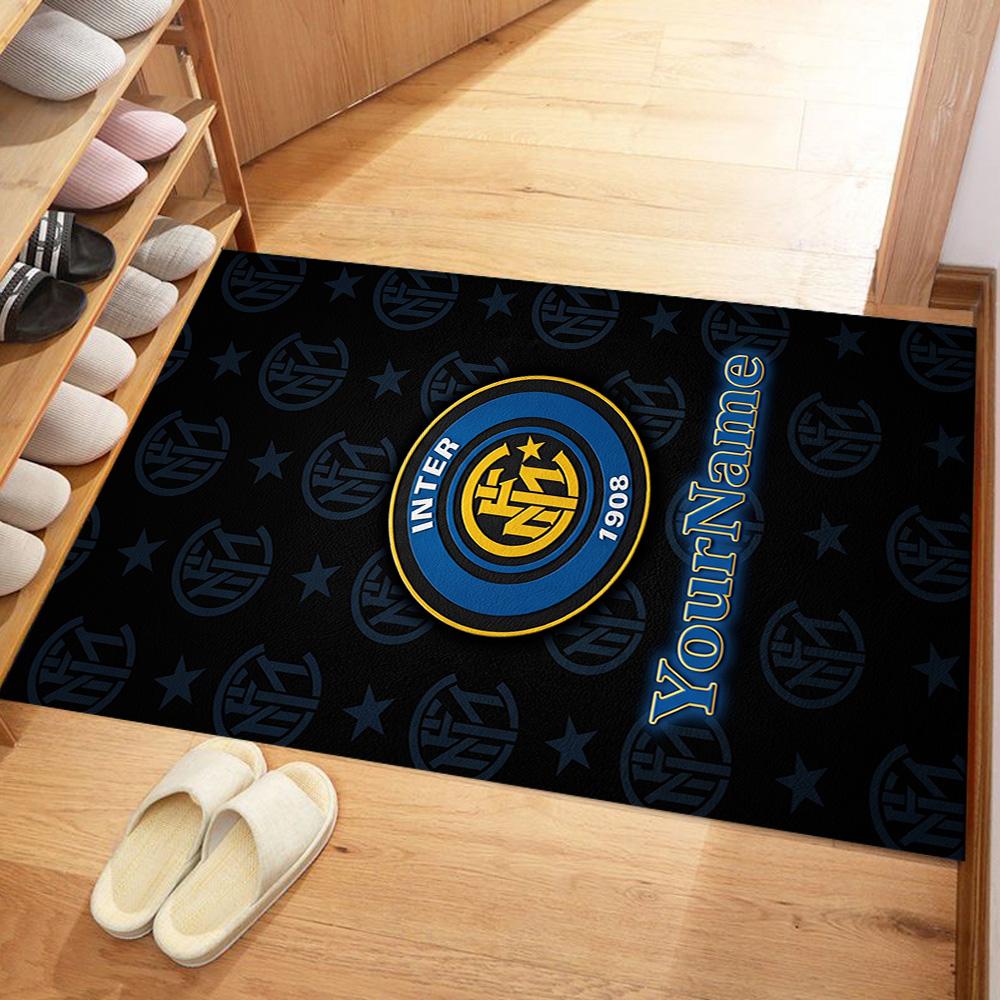 Inter Milan Personalized Text Floor Rug Office Rug Suitable for Living Rooms Study room Balcony Decorate room Antislip Carpet Anime Office Decor