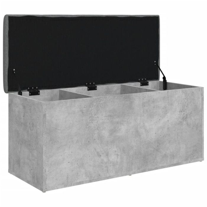 VidaXL Banc de Rangement, Coffre de Rangement avec Coussin, Organisateur de Vêtements Jouets Couloir Salon, Moderne, Gris 835057